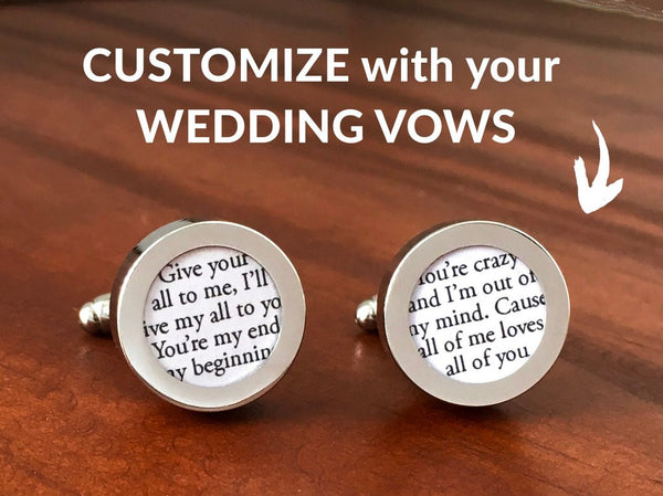 Custom Wedding Cufflinks With Your Vows Or Song Groom Cufflinks