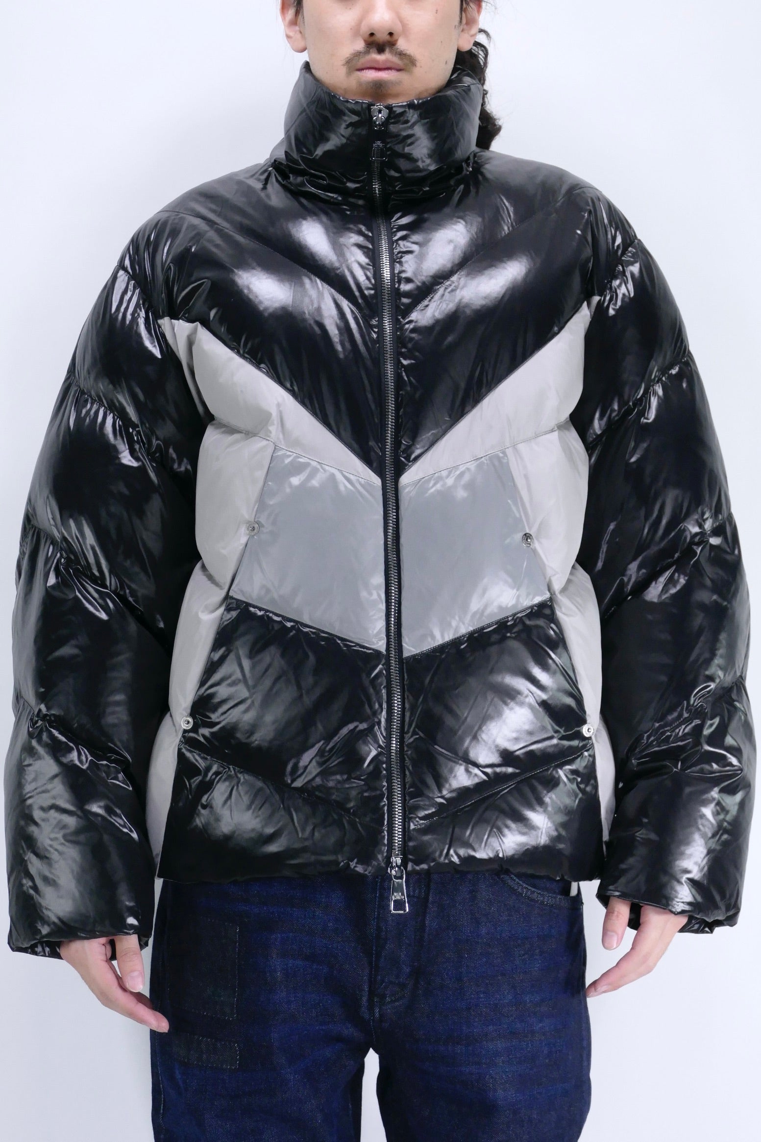 Neil Barrett Mens Down Jacket Modernist - Grey/Black