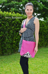 messenger cross body bag pink leather zebra print calf hair