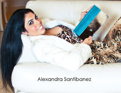 Alexandra Santibanez python goat hair clutch