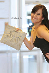 ruched clutch off white leather