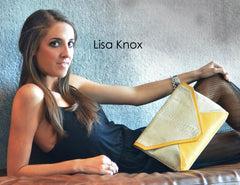 yellow oversized clutch pebbled leather