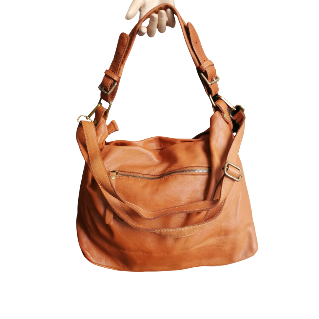 A Meta Prezzo! STOCK SS190 Hobo Cuoio Naturale Pelle Sauvage Stile Vintage