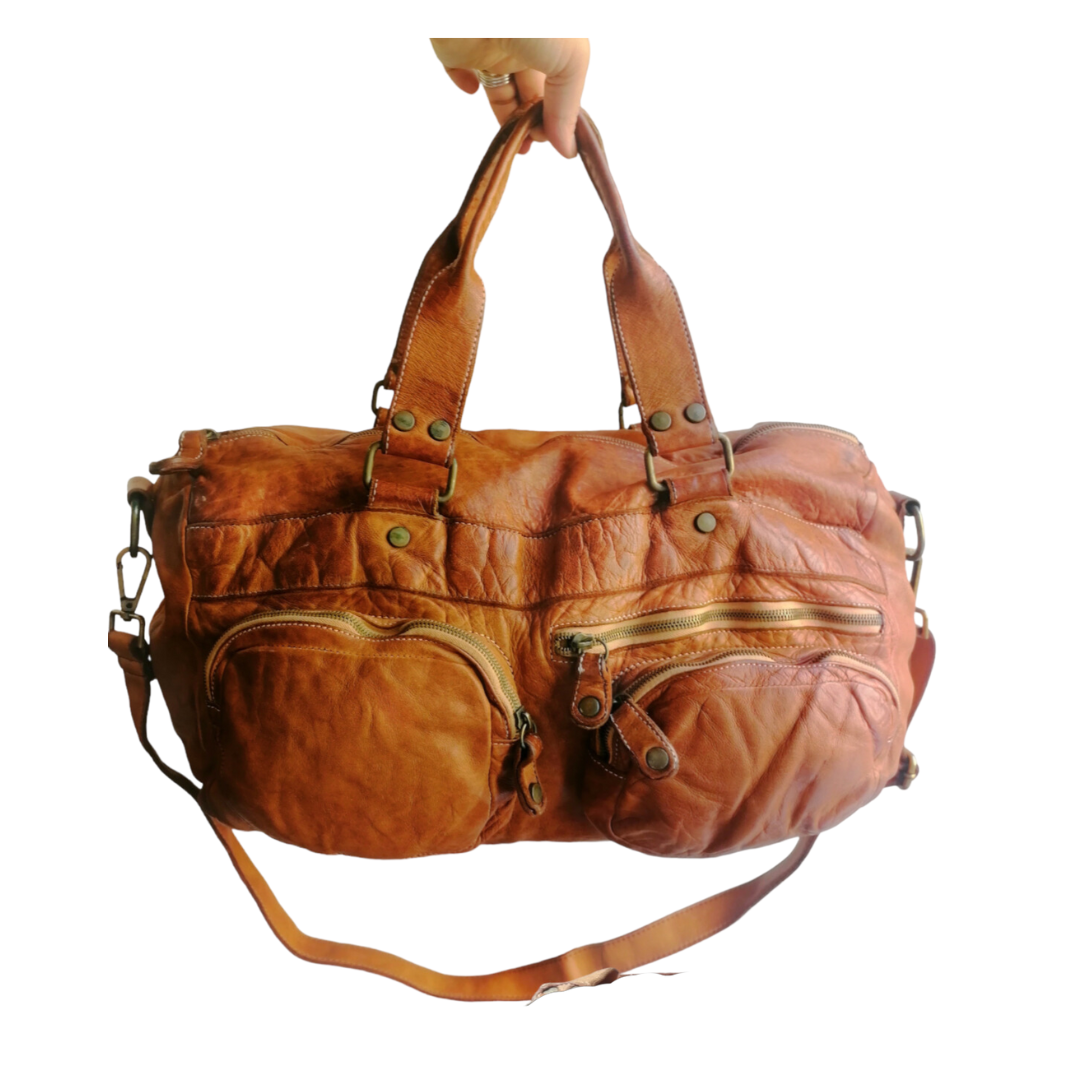 A Meta Prezzo! STOCK SS191 Borsa da Viaggio Pelle Sauvage Stile Vintage