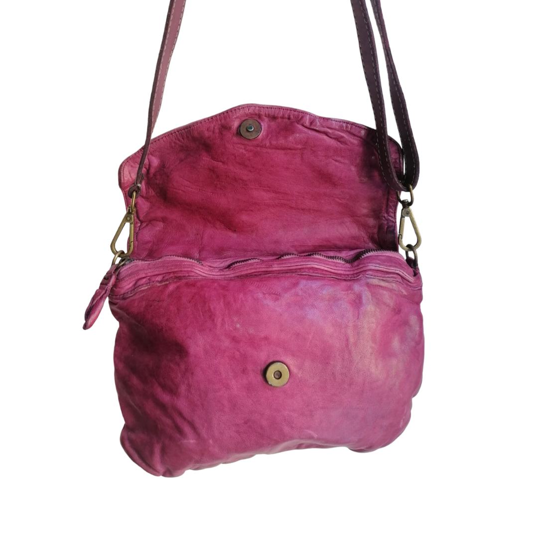 A Meta Prezzo! STOCK SS193 Tracolla Pochette Bordeaux Pelle Intrecciata Sauvage Stile Vintage