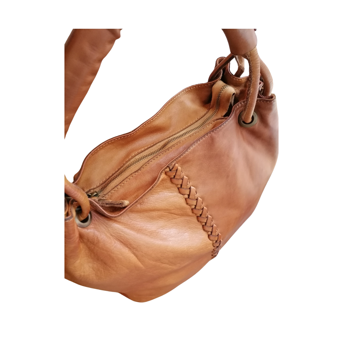 A Meta Prezzo! STOCK SS207 Hobo Bag in Vera Pelle Sauvage Stile Vintage