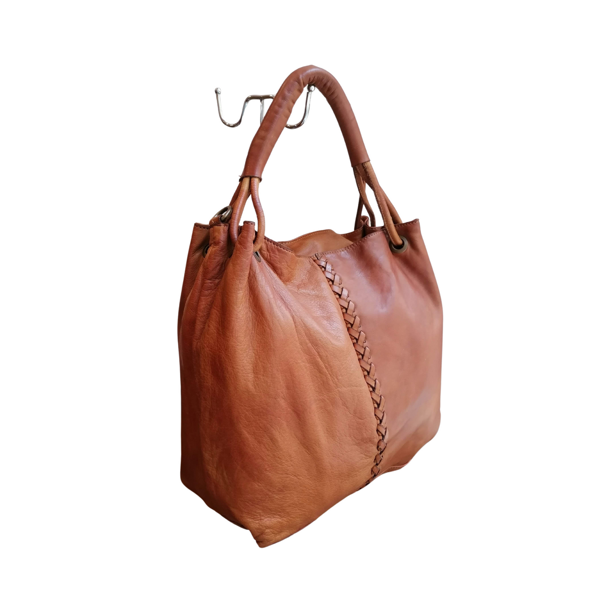 A Meta Prezzo! STOCK SS207 Hobo Bag in Vera Pelle Sauvage Stile Vintage