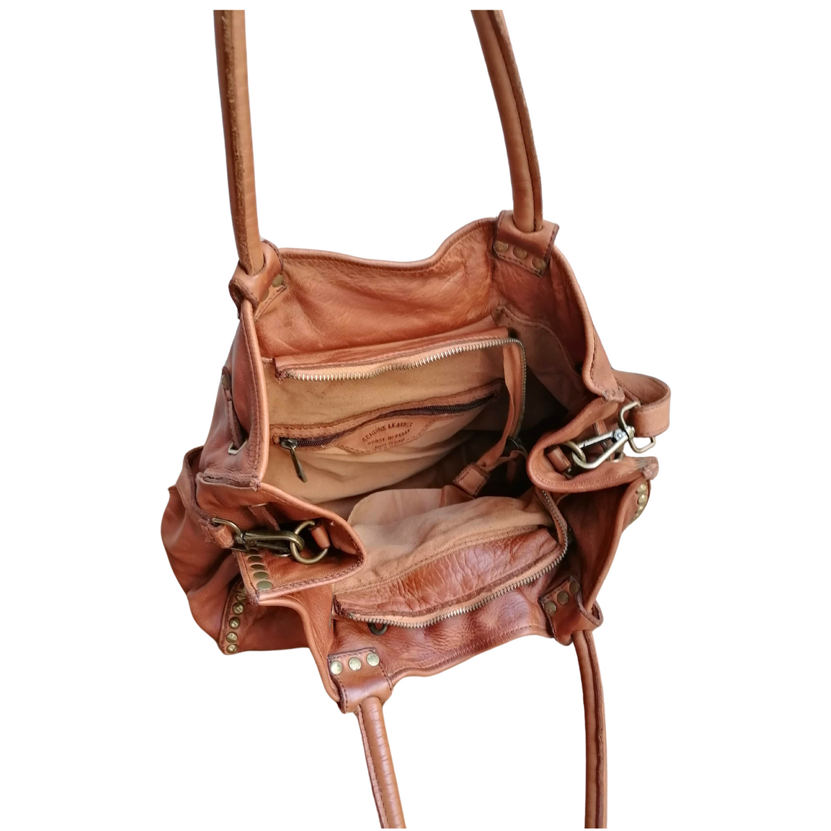 A Meta Prezzo! STOCK SS208 Borsa con Cintura in Vera Pelle Sauvage Stile Vintage