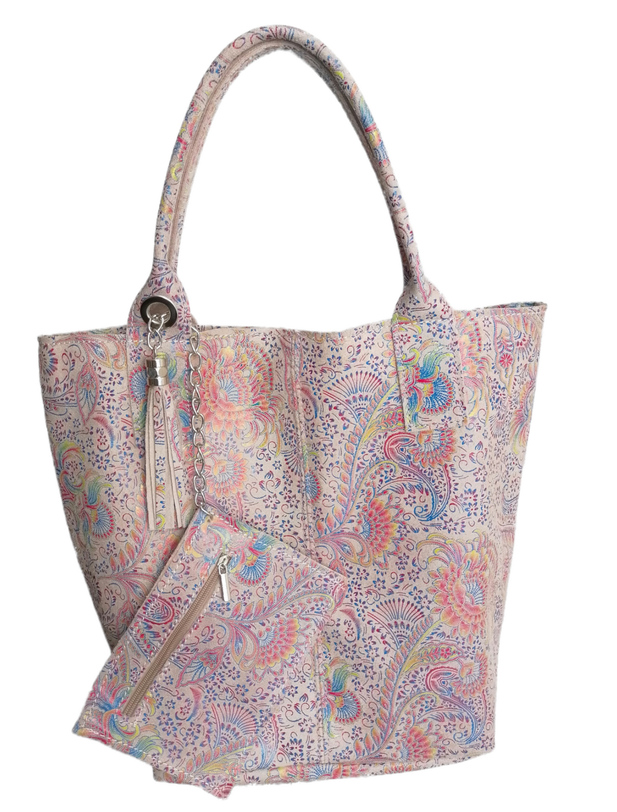 Tote Bag Grande in Pelle Fiori