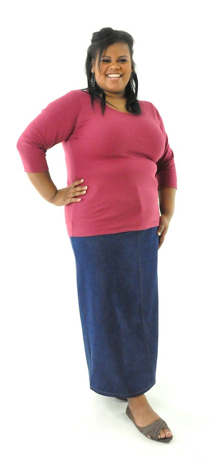 Long Jean Skirt for Womens Plus Sizes by Dressing For His Glory