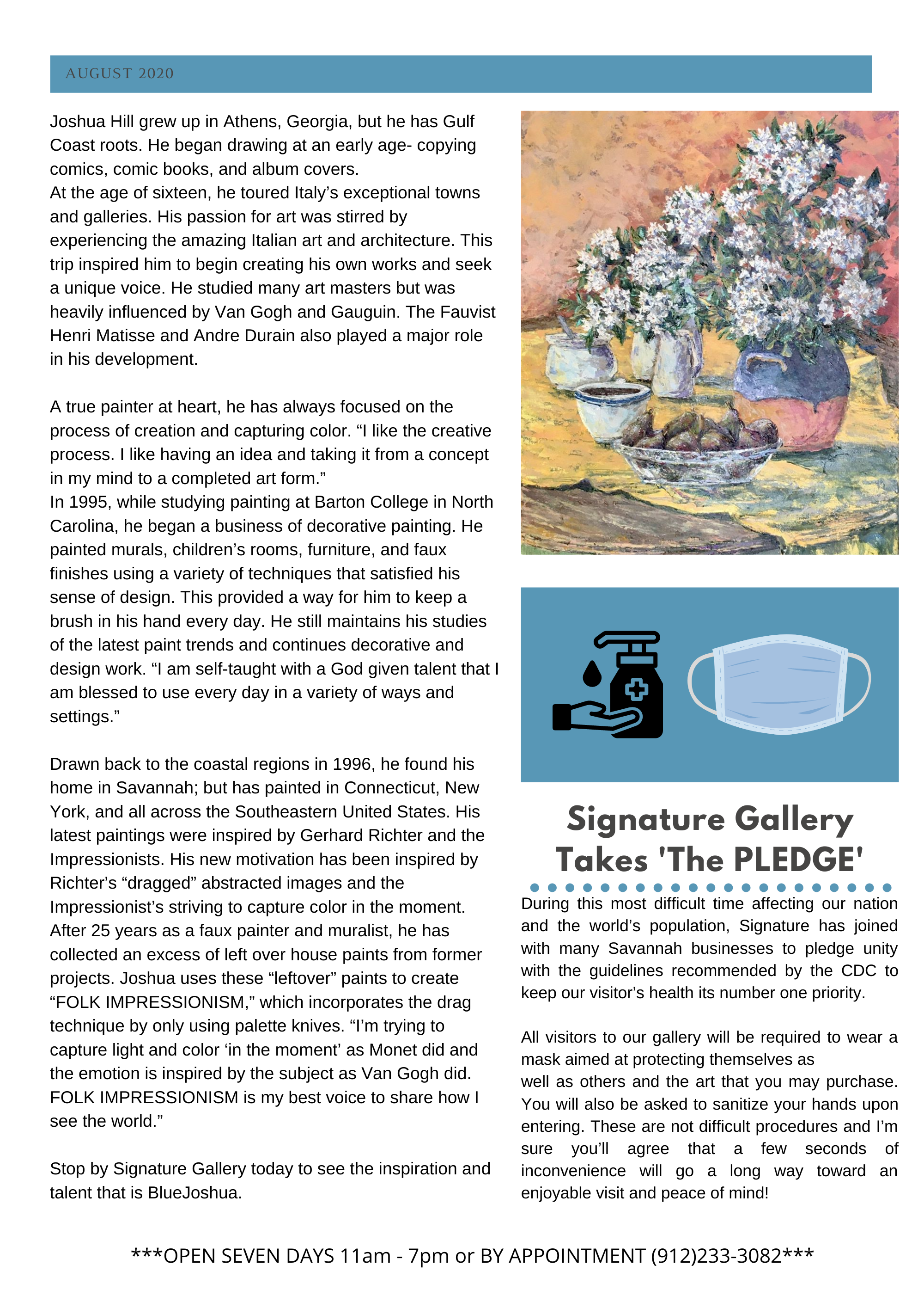 Signature Gallery August Newsletter