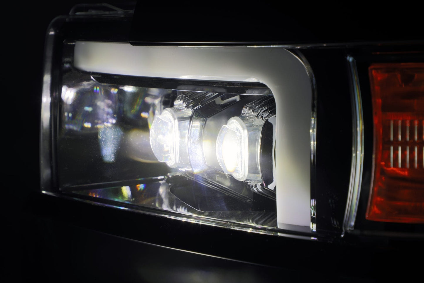 AlphaRex Nova-Series LED Heads: Chevy Silverado HD (15-19) - Gloss Black (Set) w/ Black Grill Insert