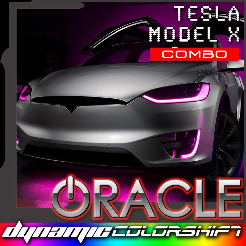 ORACLE Lighting 2016-2021 Tesla Model X Dynamic ColorSHIFT® Headlight & Fog Light DRL Upgrade Kit - COMBO