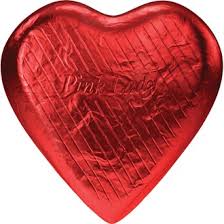 Pink Lady Small Red Milk Choc Heart 8g