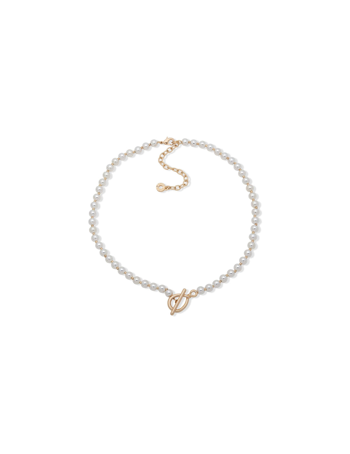 Twisted 16&quot; Faux Pearl Collar Necklace