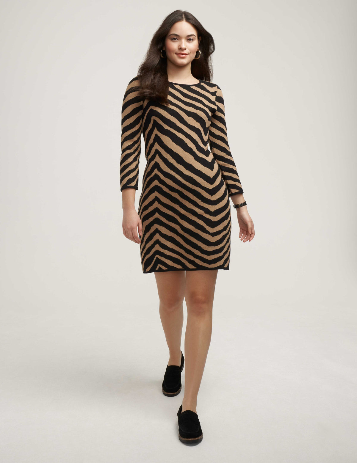 Animal Jacquard Sweater Dress