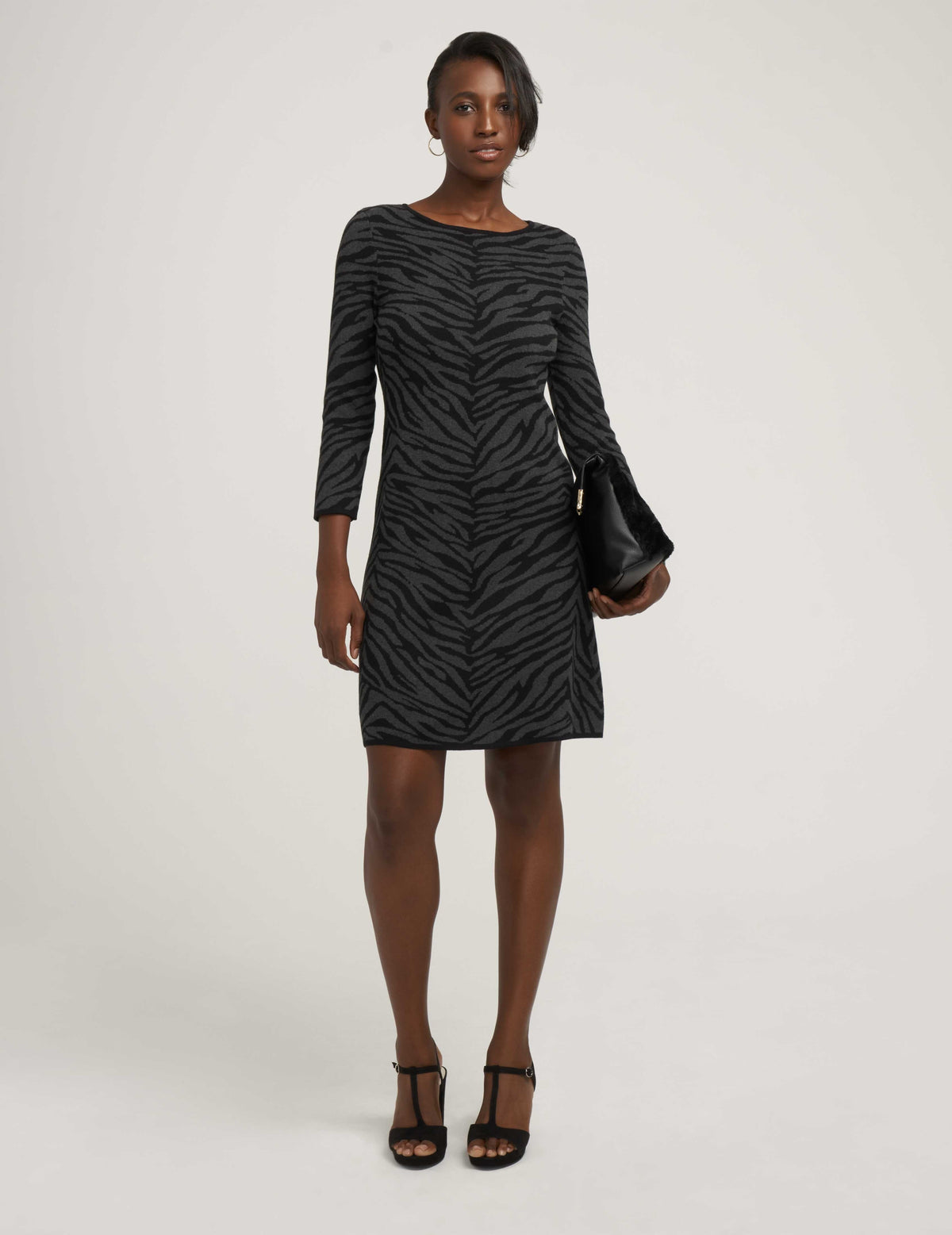 Animal Jacquard Sweater Dress