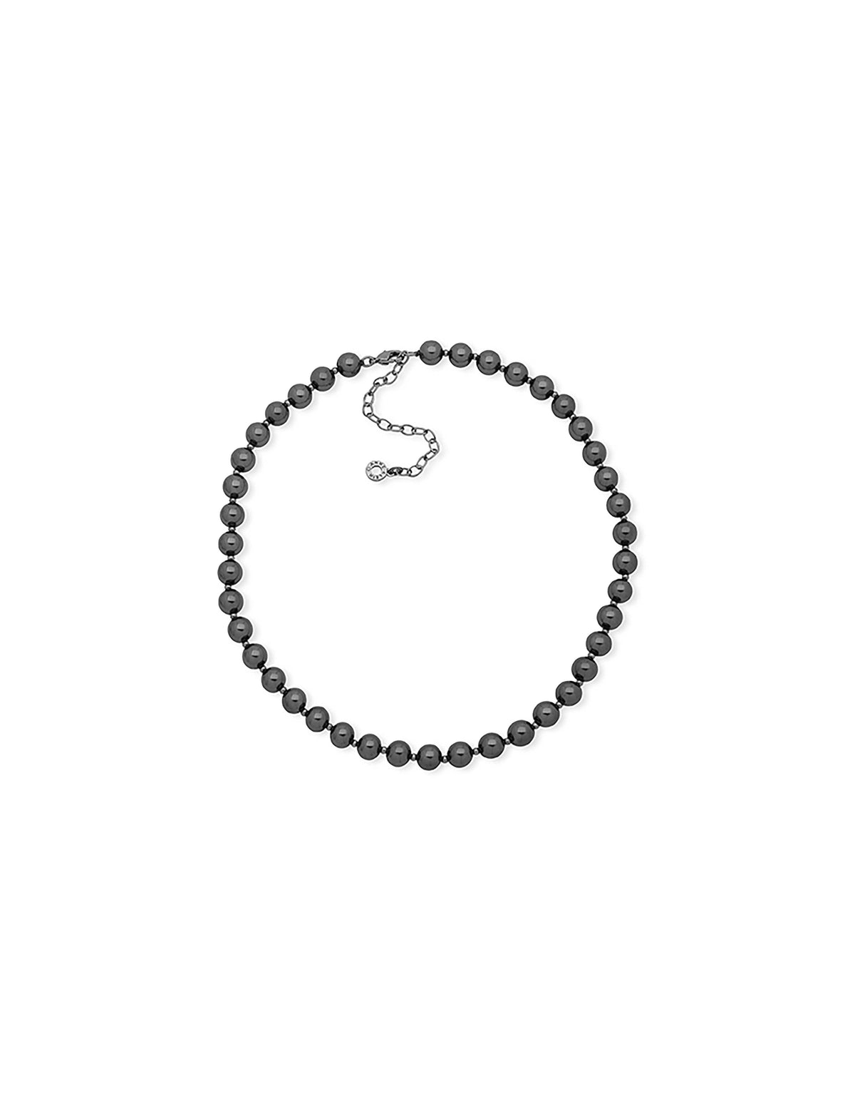 Black Faux Pearl Collar Necklace
