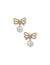 Faux Pearl and Bow Stud Earrings