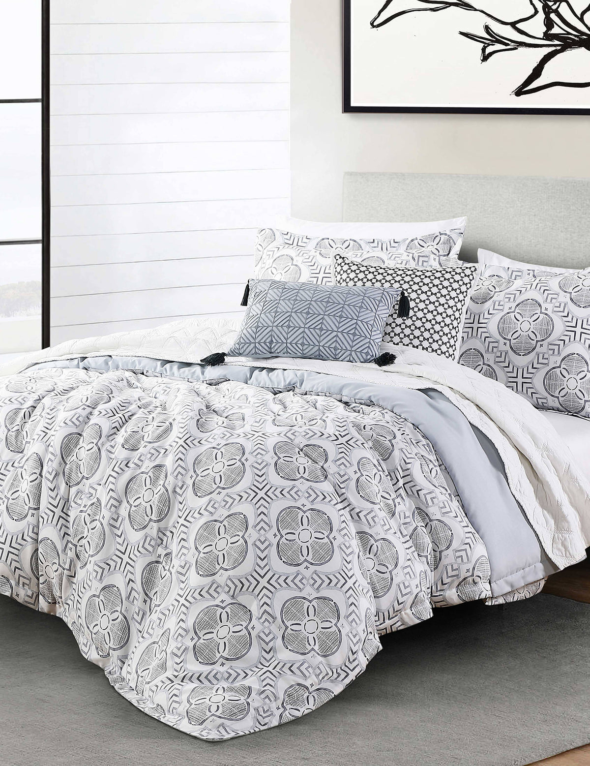 Porto Tile Patterned Comforter Set