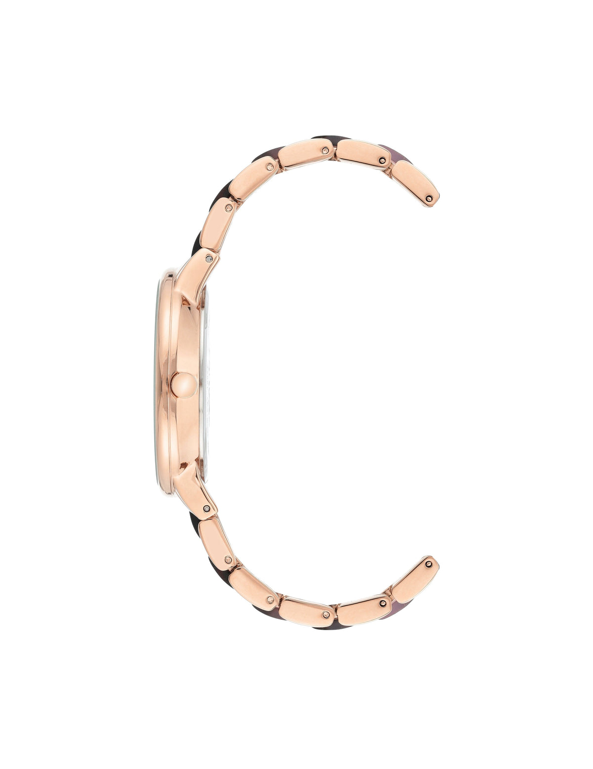 brown rose gold-tone resin bracelet watch