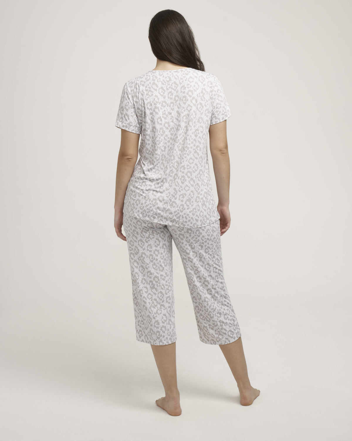 Short Sleeve Print Capri Pajama