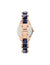 considered solar powered navy blue rose gold-tone resin bracelet watch