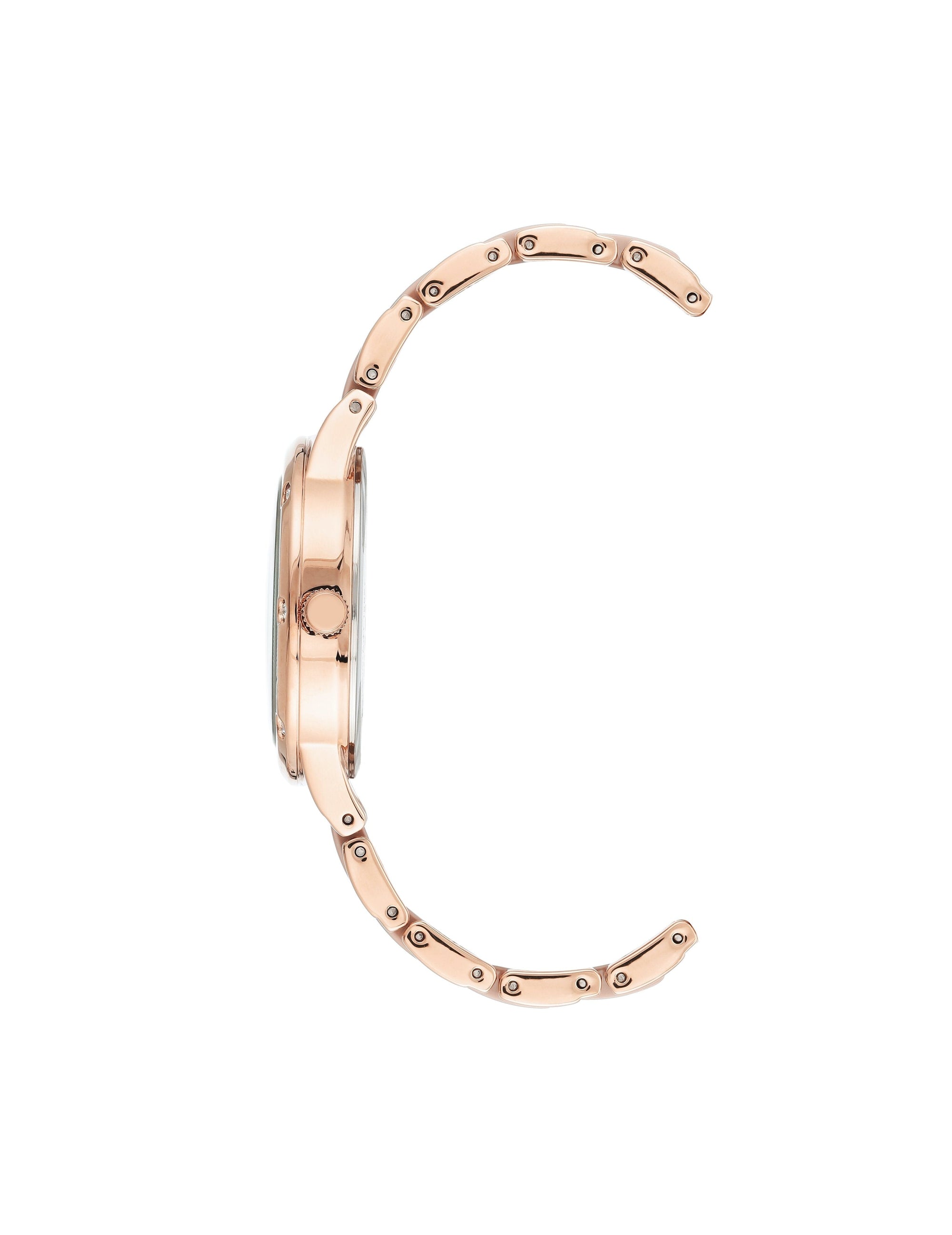 considered solar powered swarovski crystal accented rose gold-tone light pink ceramic bracelet watch
