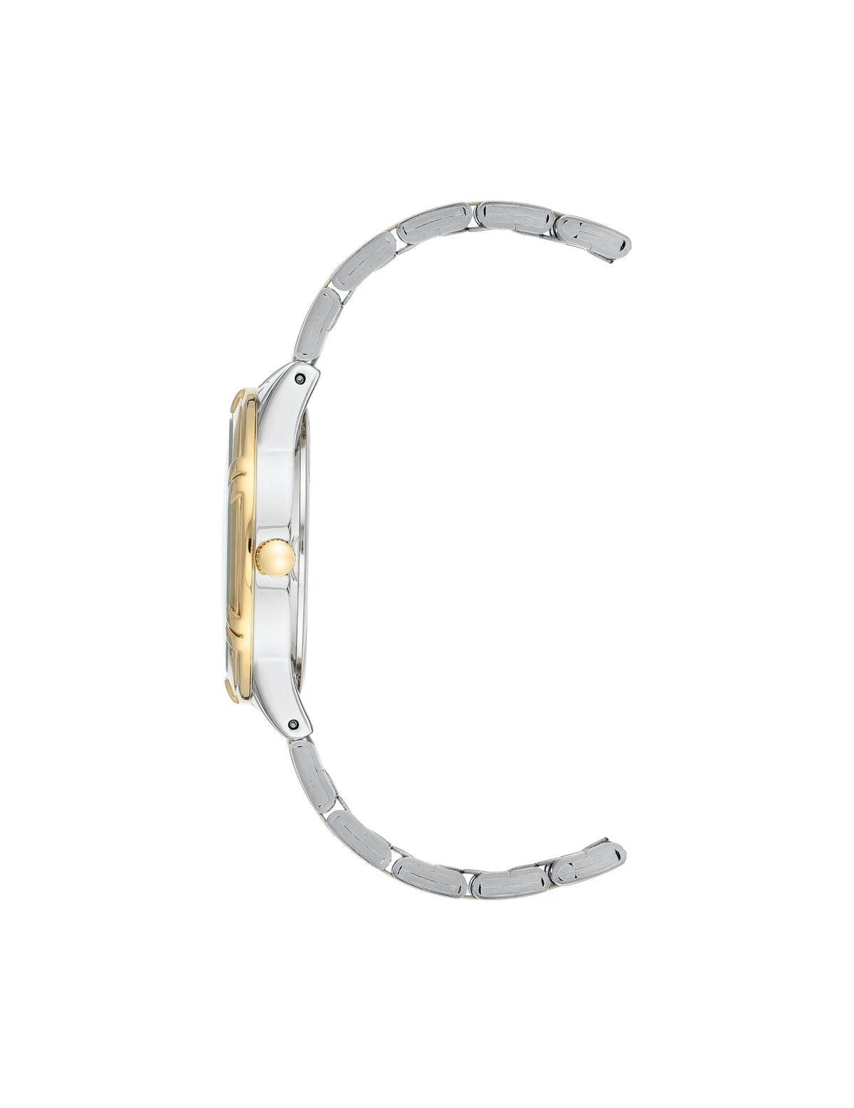 considered solar powered two tone swarovski crystal accented mother of pearl dial bracelet watch