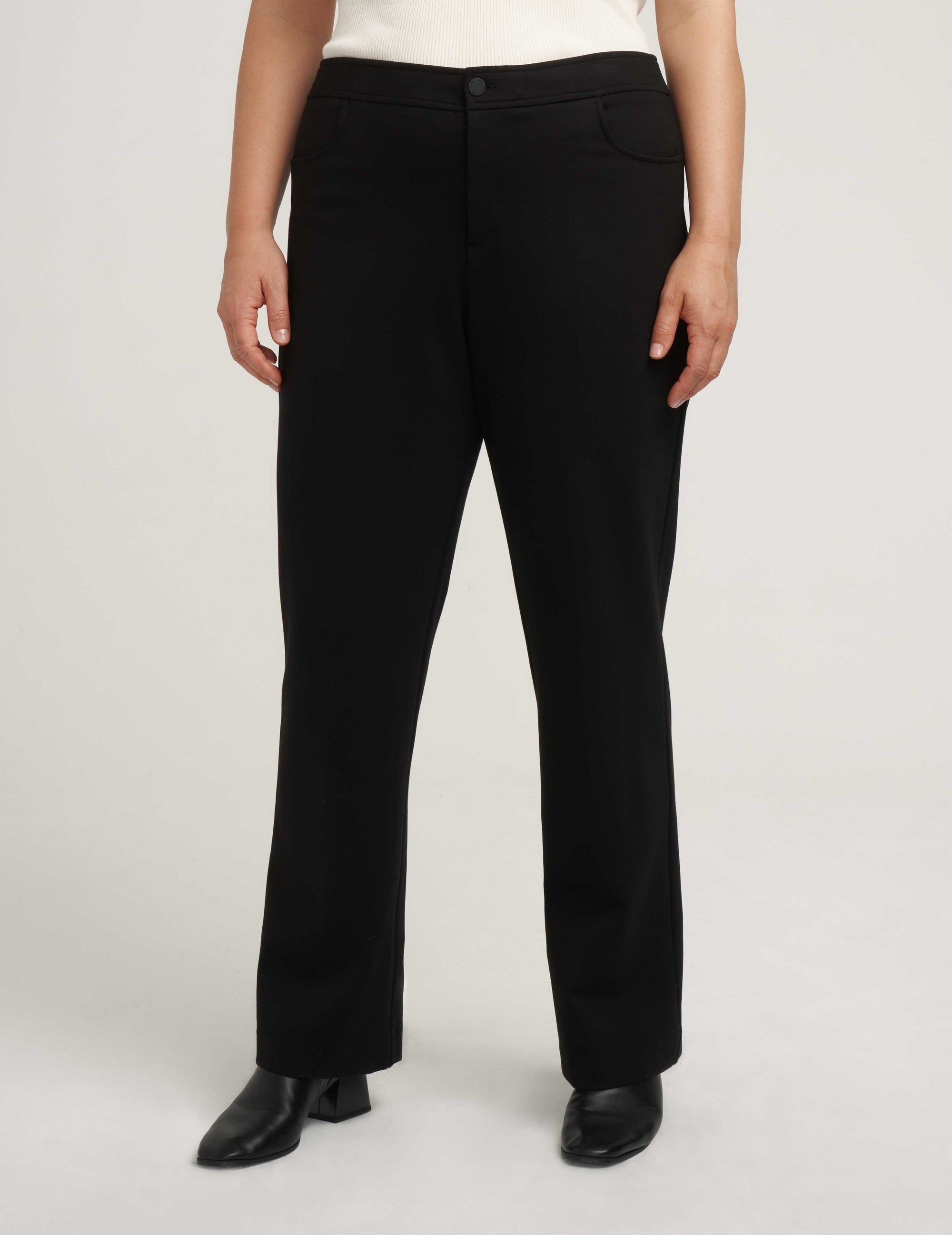 Anne Klein Black Flare Leg Compression Pant