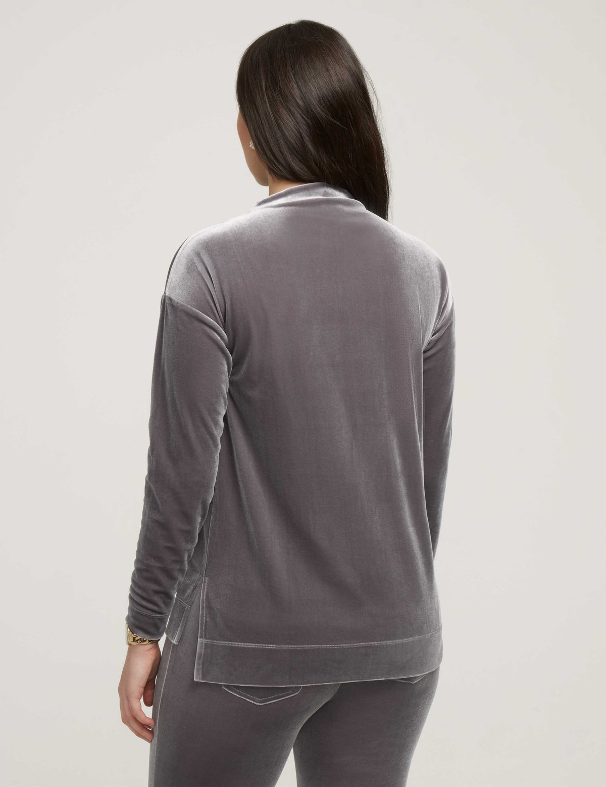 Velour High-Low Stretch Pullover