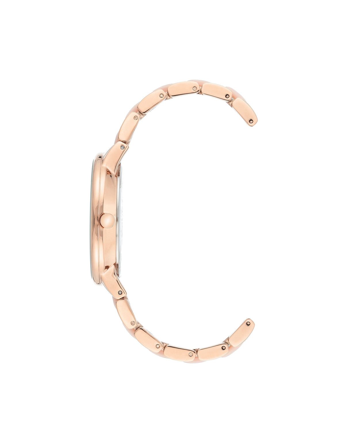 pink rose gold-tone resin bracelet watch