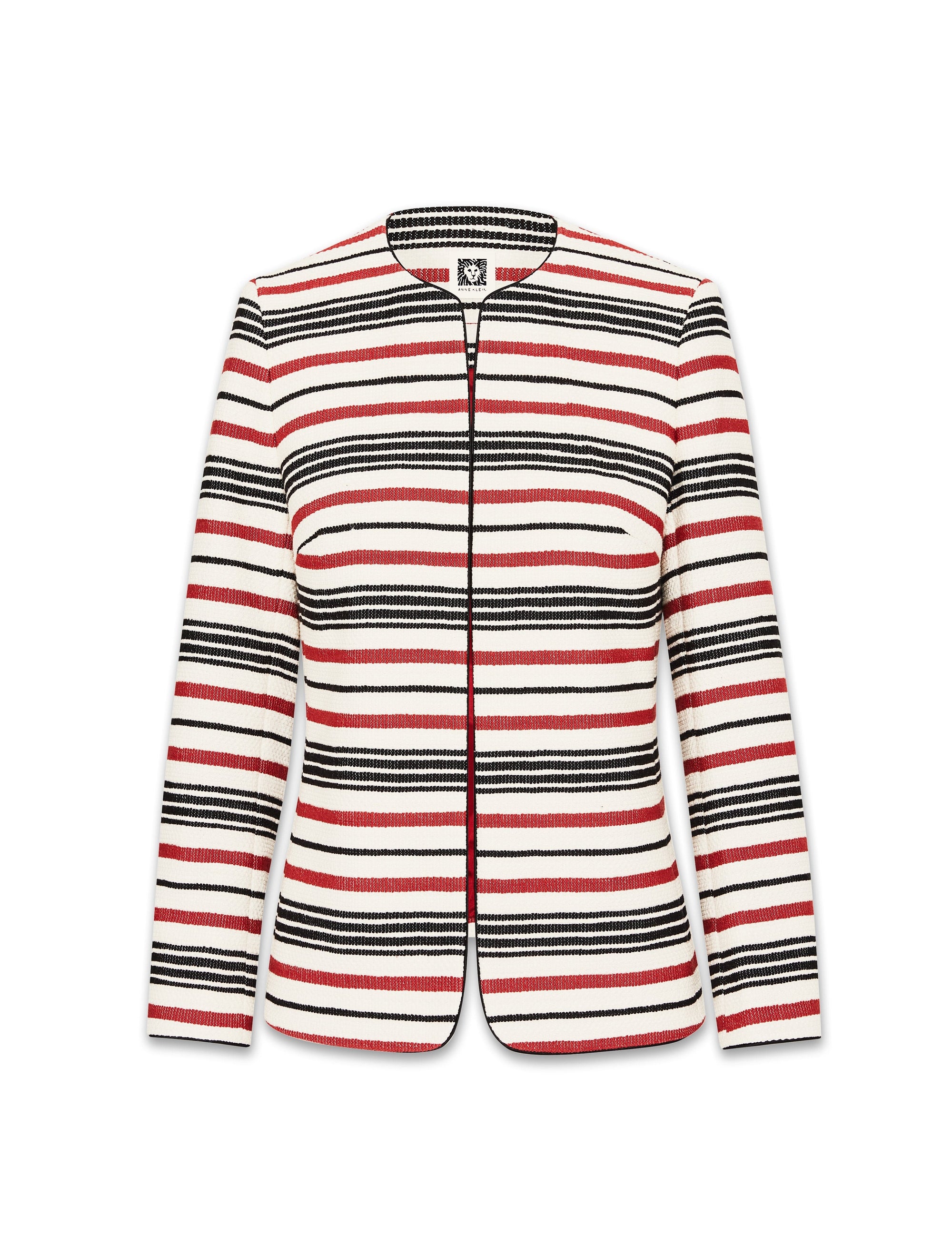 Anne Klein Cinnamon Combination Stripe Tweed Jacket
