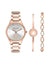 Rose Gold-Tone Watch and Bracelet Set