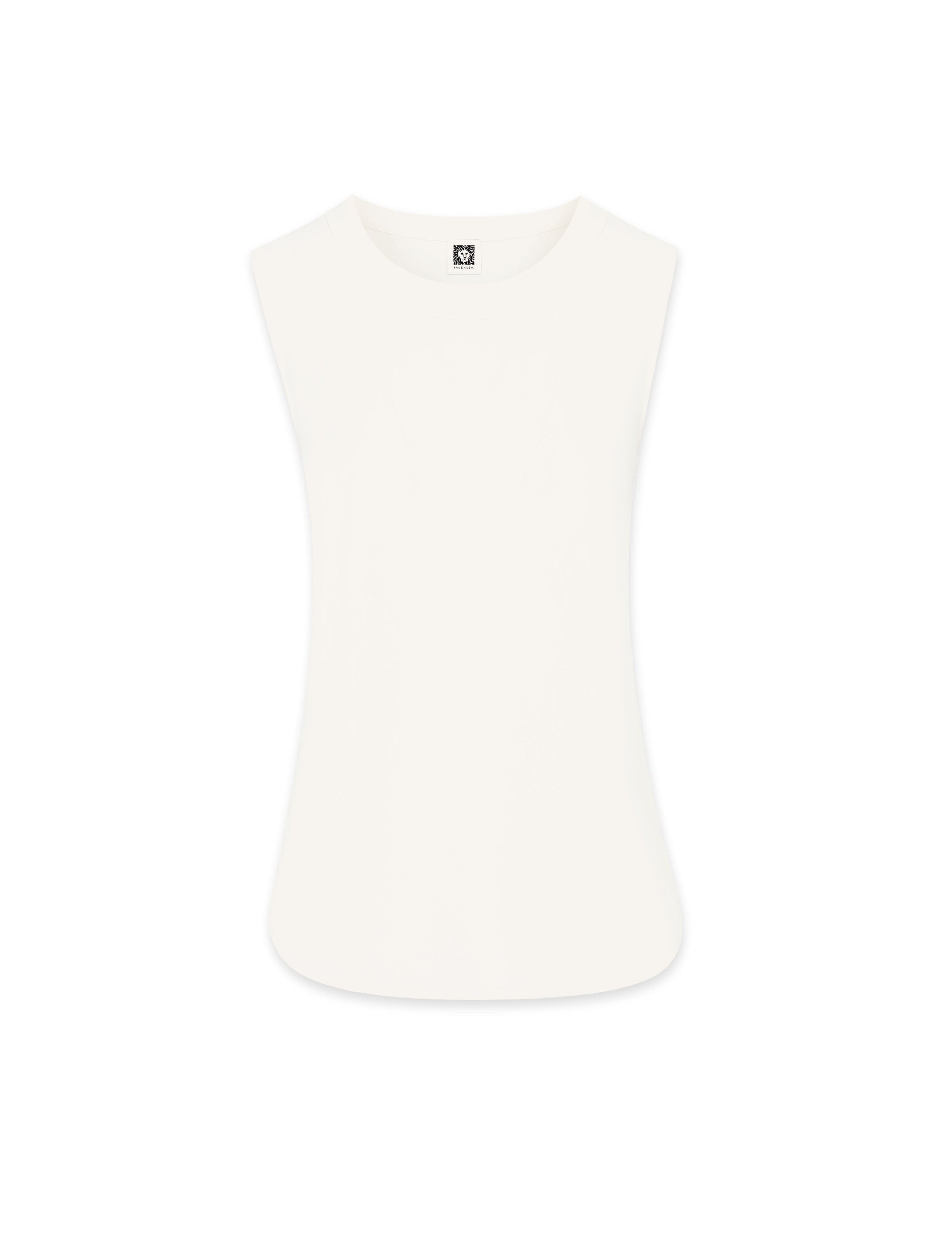 Anne Klein White U-Neck Sleeveless Blouse