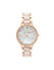 white rose gold-tone resin bracelet watch