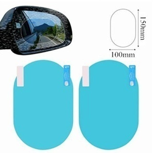2 PCS Waterproof Car Mirror Glass Films Anti-Fog Window Membrane Stickers HL 