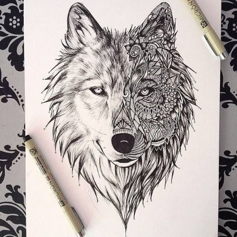 tatoo loup apprendre à dessiner