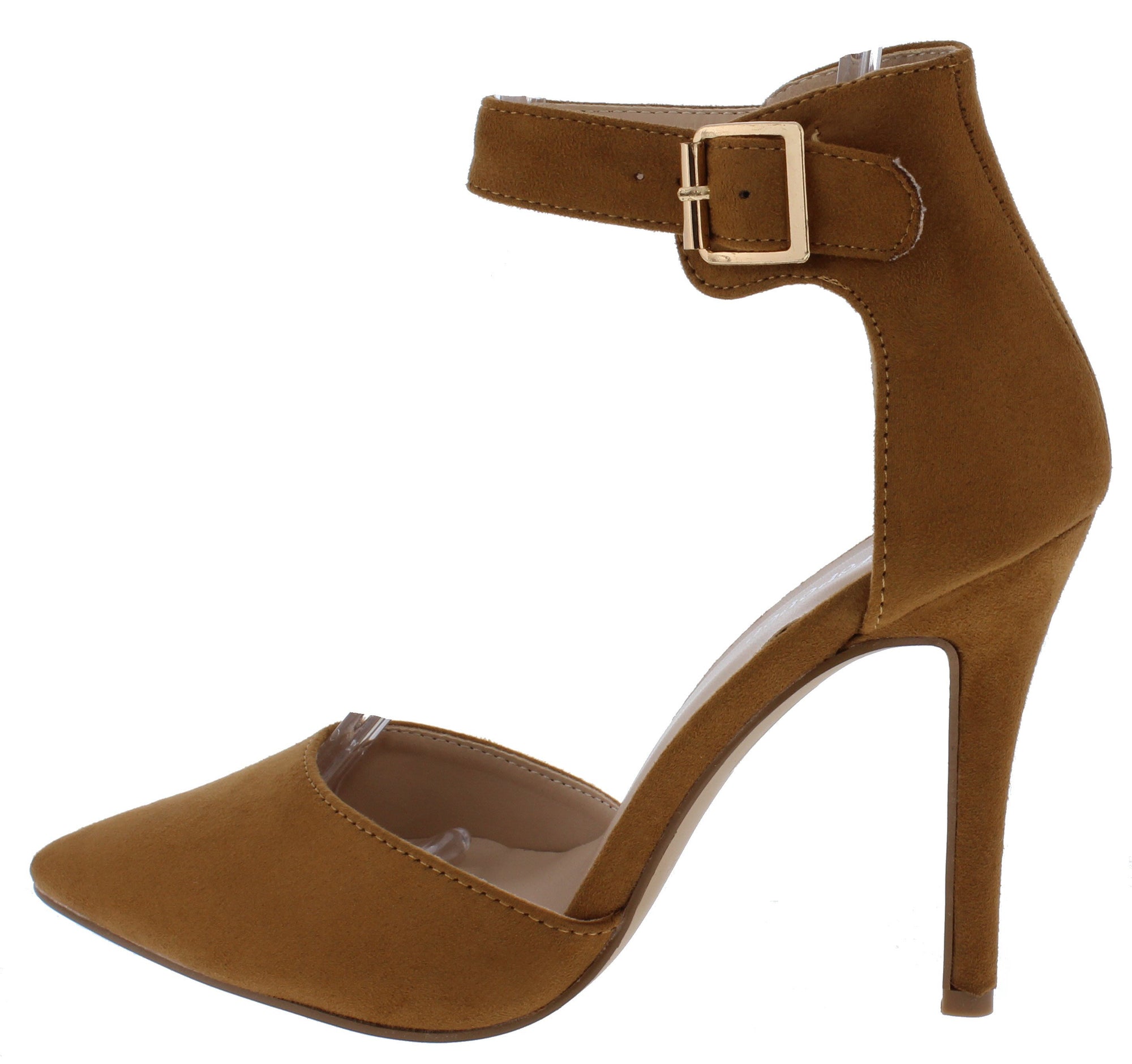 young05 tan pointed toe ankle strap stiletto heel