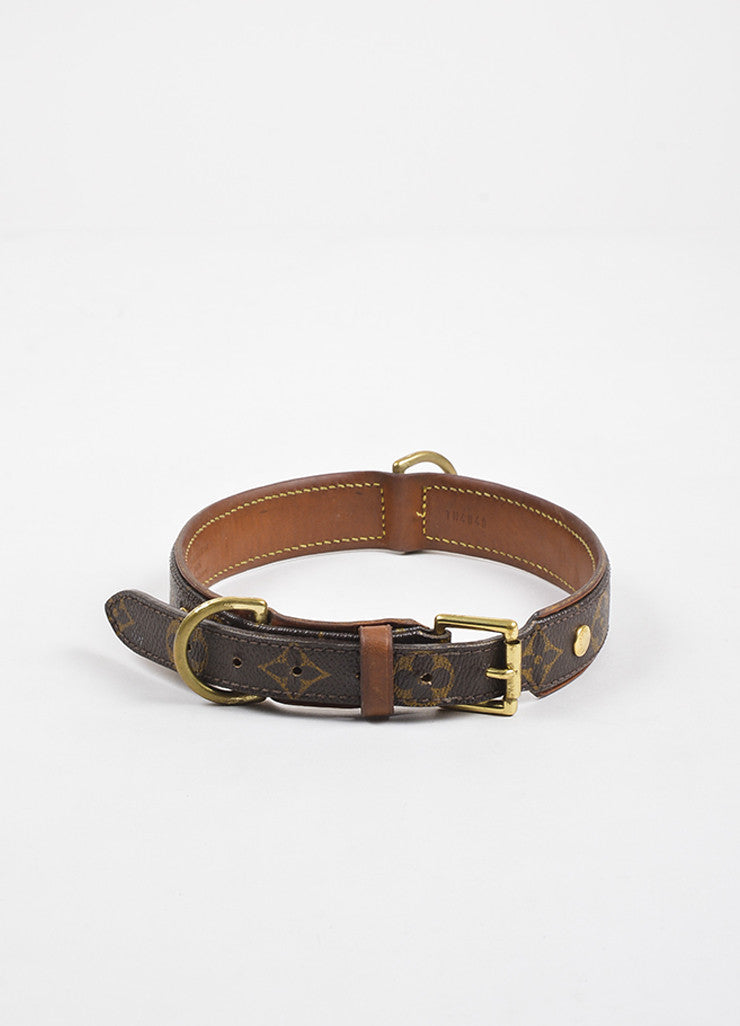 Louis Vuitton Collier Baxter Collar for Small Dog Cat Brown Monogram Canvas