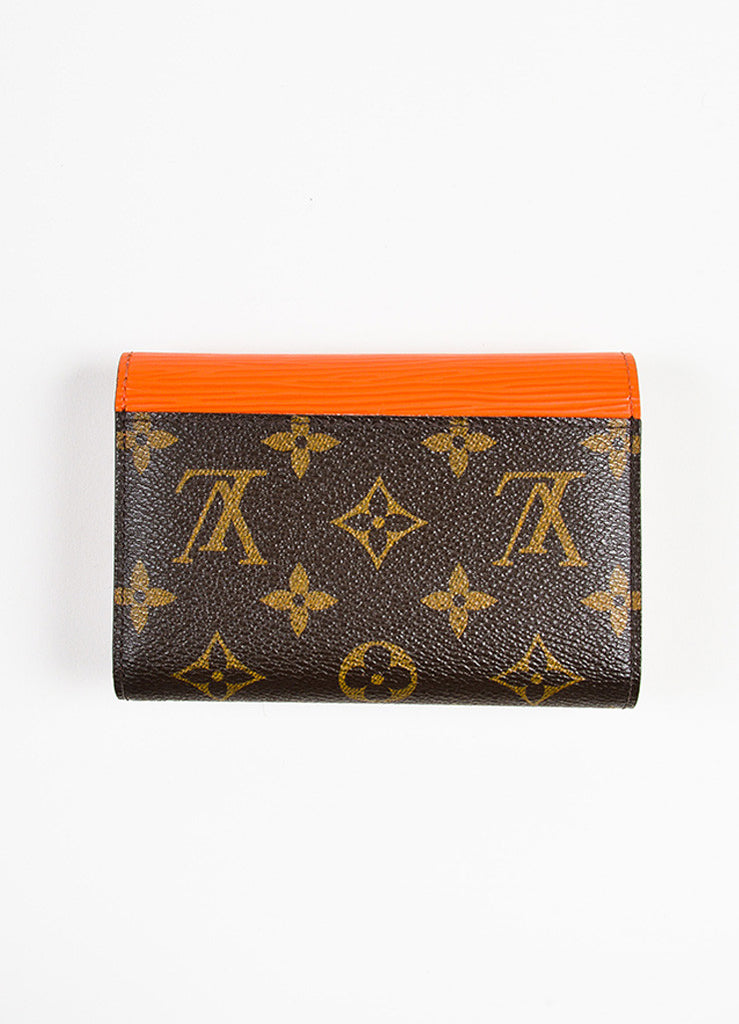 Louis Vuitton | Louis Vuitton Brown Orange Leather Monogram Compact &quot;Marie-Lou&quot; Wallet – Luxury ...