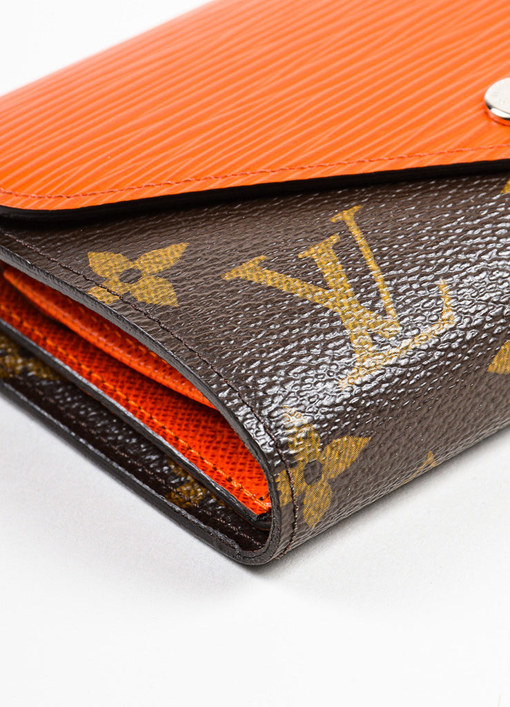 Louis Vuitton | Louis Vuitton Brown Orange Leather Monogram Compact &quot;Marie-Lou&quot; Wallet – Luxury ...
