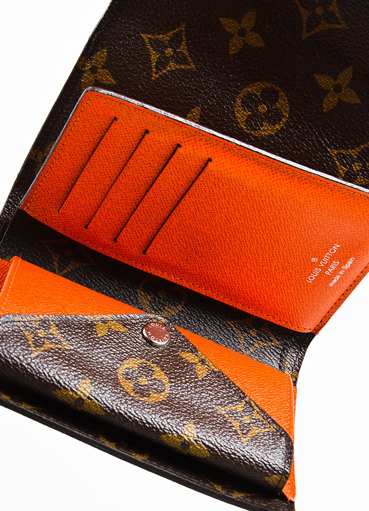 Louis Vuitton | Louis Vuitton Brown Orange Leather Monogram Compact &quot;Marie-Lou&quot; Wallet – Luxury ...