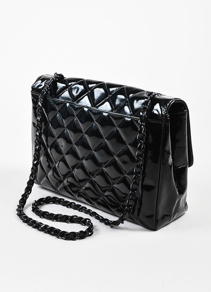 Black Chanel Quilted Patent Leather &quot;Diana&quot; Shoulder Bag – Luxury Garage Sale