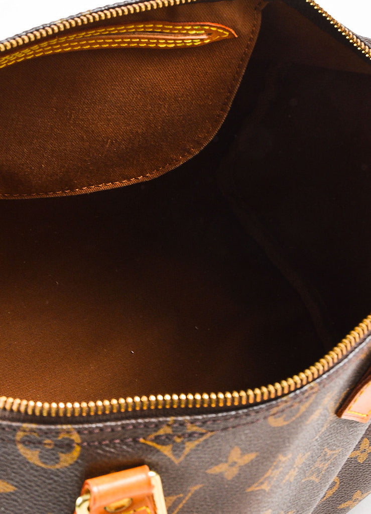 Louis Vuitton | Louis Vuitton Brown Coated Canvas Leather Monogram &quot;Speedy 35&quot; Bag – Luxury ...