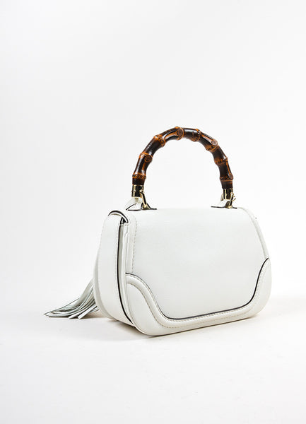 White Gucci Leather Bamboo Handle Tassel Bag – Luxury Garage Sale