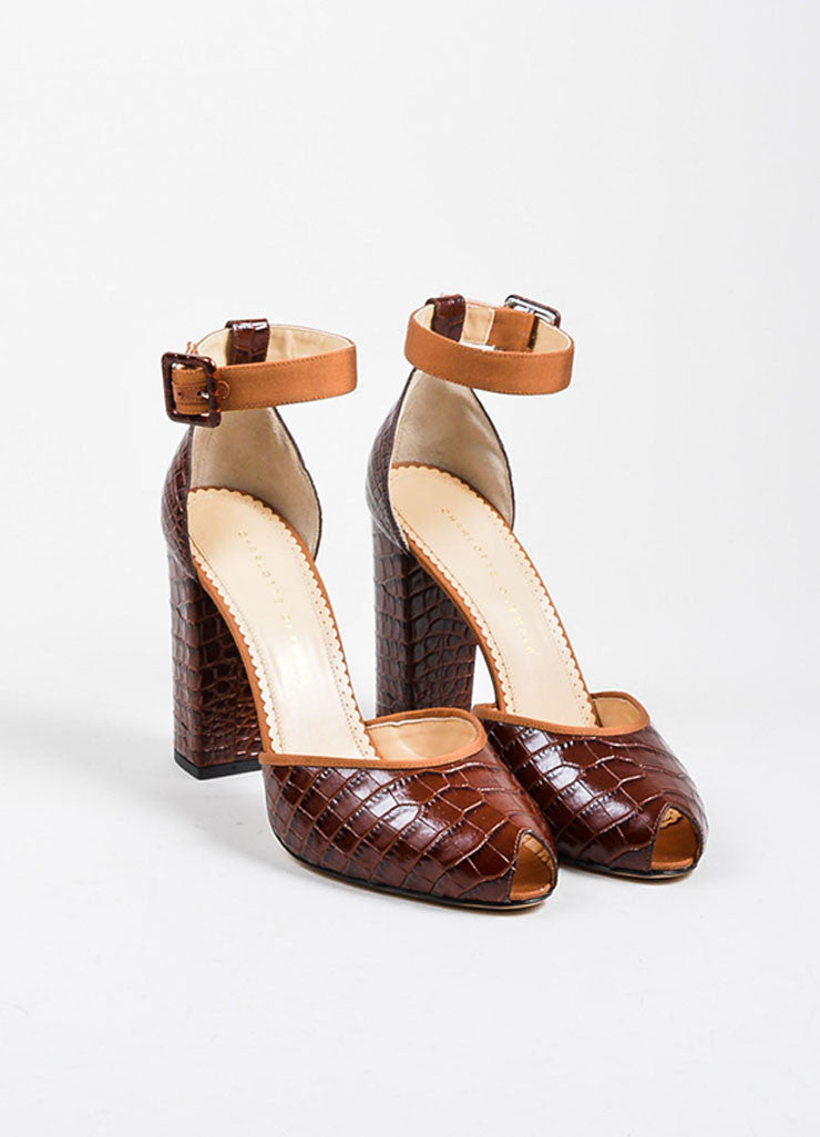 Brown Charlotte Olympia Croc Embossed