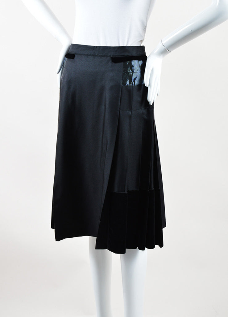 Louis Vuitton | Louis Vuitton Black Silk Wool Velvet Pleated Skirt – Luxury Garage Sale