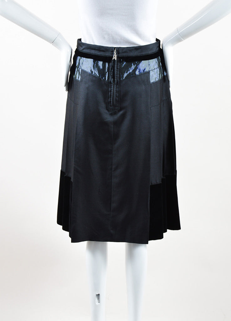 Louis Vuitton | Louis Vuitton Black Silk Wool Velvet Pleated Skirt – Luxury Garage Sale