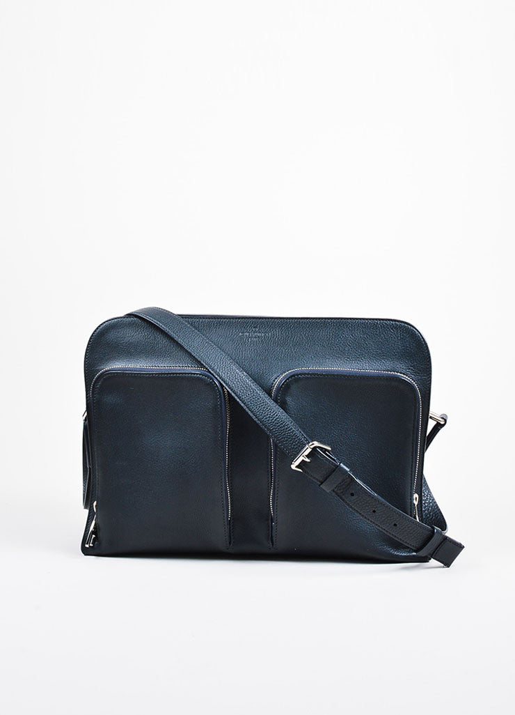 Men&#39;s Louis Vuitton Navy Blue Leather &quot;Naxos&quot; Messenger Bag – Luxury Garage Sale